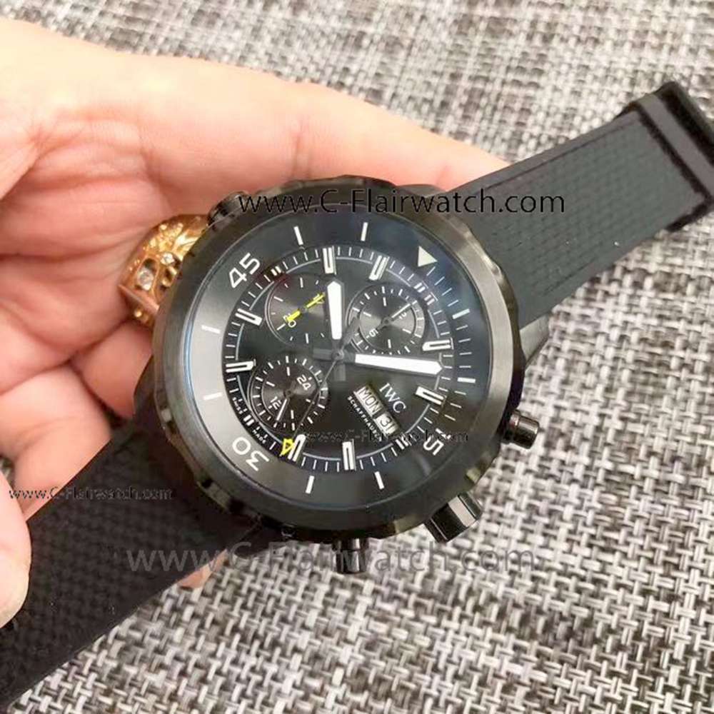 Copy IWC Aquatimer All Black Case Mens Watch Japan Grade